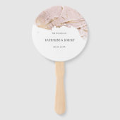 geweven roos gouden faux folie Bruiloft Handwaaier (Voorkant)