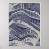 Geweven textuur: een Abstract landschap in blauw Poster (Voorkant)