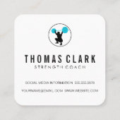 Gewicht Lifter Personal Trainer Vierkante Visitekaartje (Achterkant)