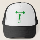 Gewicht Lifting 02 - Groen gras Trucker Pet (Voorkant)