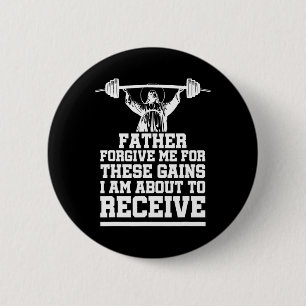 Gewicht Lifting Bodybuilding Vergeef me deze winst Ronde Button 5,7 Cm
