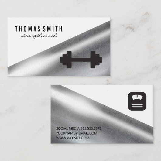 Gewicht | Schaal | Metaal Visitekaartje (Voorkant / Achterkant)