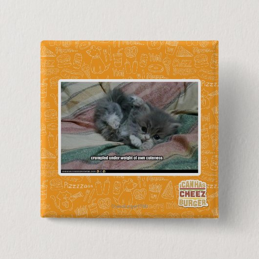 Gewicht van de eigen waskracht vierkante button 5,1 cm (Voorkant)