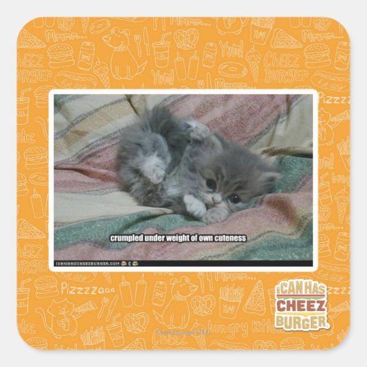 Gewicht van eigen schattigheid vierkante sticker (Voorkant)