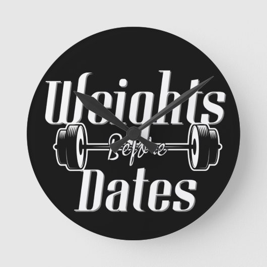 Gewicht vóór datums ronde klok (Voorkant)
