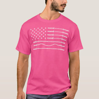 Gewichten Patriottische Amerikaanse Vlag Fitness G T-shirt