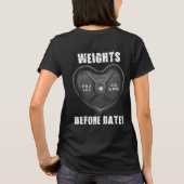 Gewichten voor datums - Barbell Bord Heart T-shirt (Achterkant)