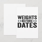 Gewichten voor grappige trainingsworkoutcadeaus bedankkaart (Voorkant / Achterkant)