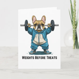 Gewichten Voor Treats Gewichtheffen Franse Bulldog Bedankkaart