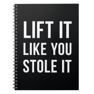 Gewichthef Gym Quote Til Het Zwart Wit Notitieboek