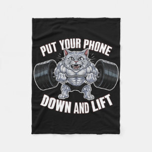 Gewichtheffen Cat Gym Fitness Workout Bodybuilding Fleece Deken