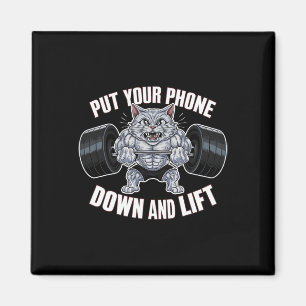 Gewichtheffen Cat Gym Fitness Workout Bodybuilding Magneet
