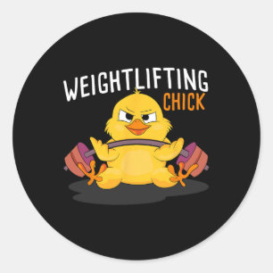 Gewichtheffen Chick Bodybuilding Workout Gym Vrouw Ronde Sticker