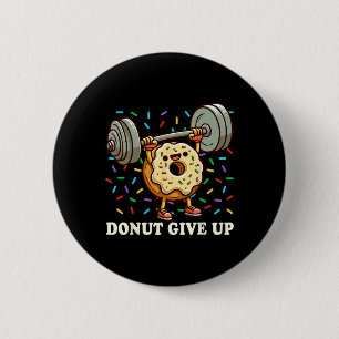 Gewichtheffen - Grappige Fitness Workout Gym Donut Ronde Button 5,7 Cm