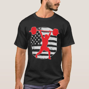 Gewichtheffen Gym Amerikaanse Vlag 4 juli VI T-shirt