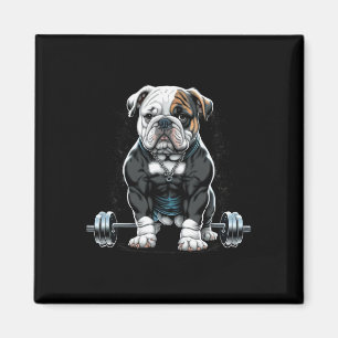 Gewichtheffen Hond Fun Fitness Gym Bulldog Magneet