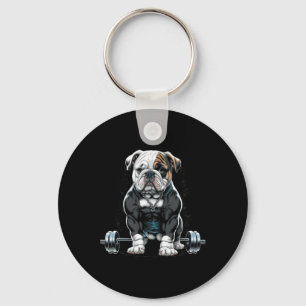 Gewichtheffen Hond Fun Fitness Gym Bulldog Sleutelhanger