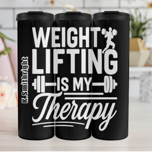 Gewichtheffen is mijn therapie thermosbeker
