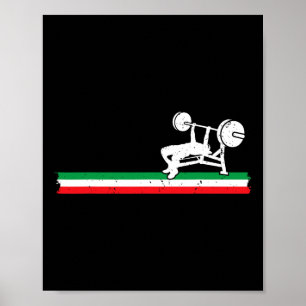 Gewichtheffen Italiaanse Benchpress Italië Vlag Ge Poster
