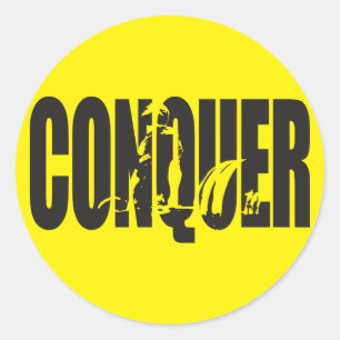 Gewichtheffen Motivatie - CONQUER Ronde Sticker