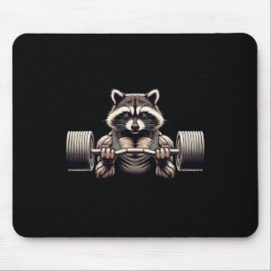 Gewichtheffen Ripped Raccoon Gym Workout gespierd Muismat