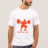 Gewichtheffen Silhouet Actie Lifestyle Design T-shirt (Voorkant)