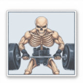 Gewichtheffen Skelet Sticker (Voorkant)