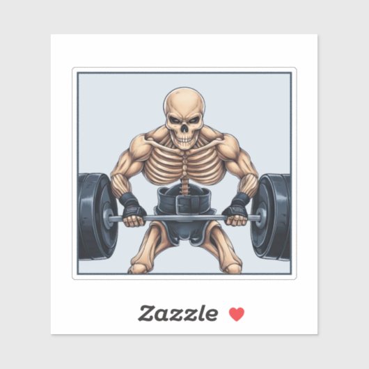 Gewichtheffen Skelet Sticker (Vel)