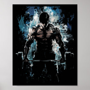 Gewichtheffen Spier Gym Fitness Workout Kracht Poster