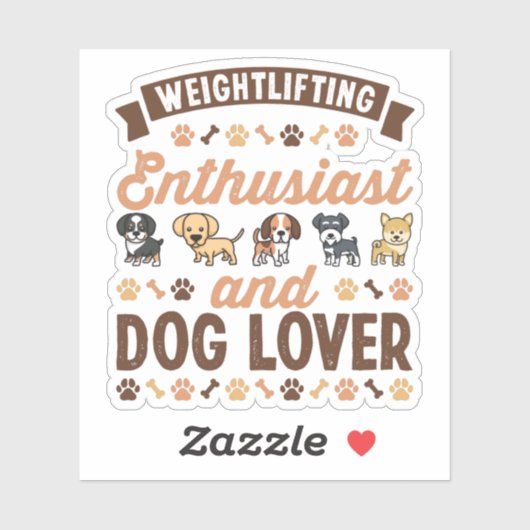 Gewichtsafbeelding enthousiast en Hondenliefhebber Sticker (Vel)