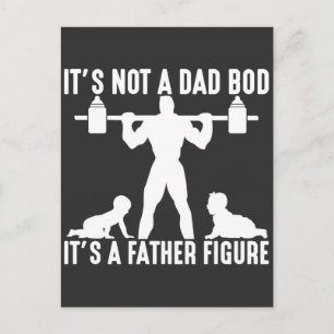 Gewichtshoudende vader Bod Baby Dumbbell Bodybuild Briefkaart