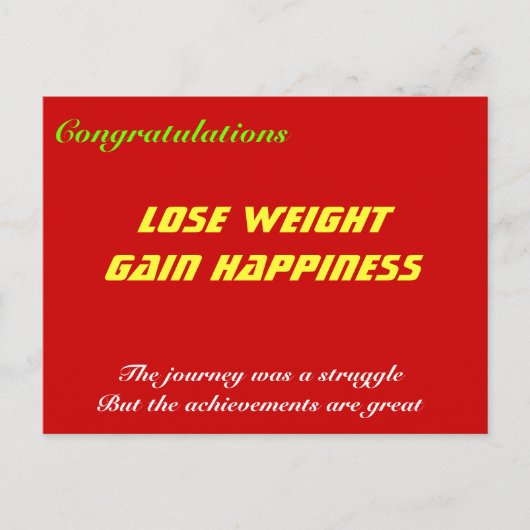 gewichtstoename geluk briefkaart (Voorkant)