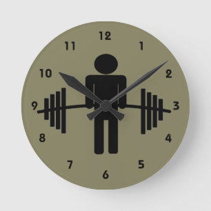Gewichtstoft Gym Barbell Fitness Motivatie Ronde Klok