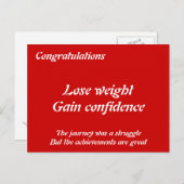Gewichtsverlies felicitatiekaarten briefkaart (Voorkant / Achterkant)