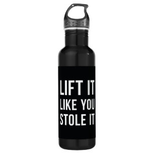 Gewichtsverlies Gym Quote lift Black White Waterfles