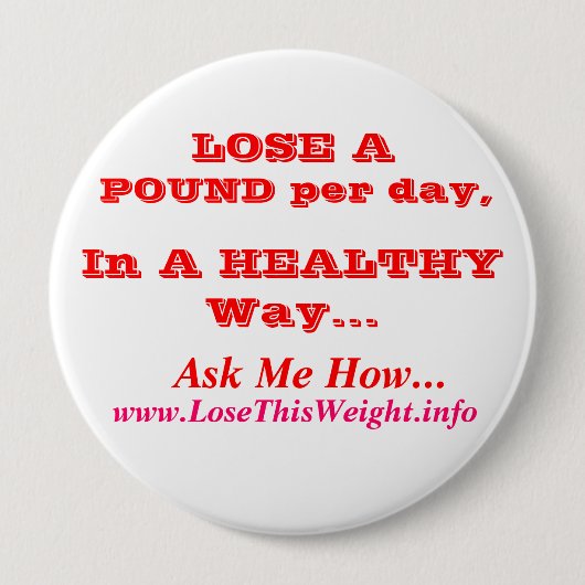 Gewichtsverlies Ronde Button 4,0 Cm (Voorkant)
