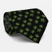 Gewied Leaf Pattern | Zwarte bewerkbare kleur Stropdas (Opgerold)