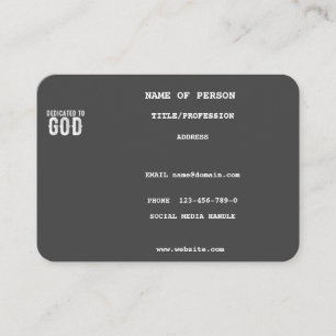 GEWIJD AAN GOD COOL SCHATTIGEE GRIJZE AANGEPASTE W VISITEKAARTJE