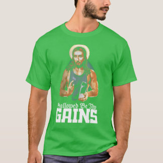 Gewijde Behy Wins Grappige Spier Jezus Gewicht Hef T-shirt