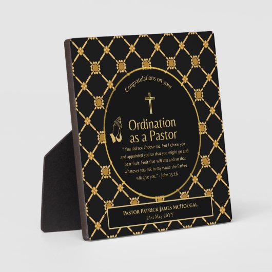 Gewijde Bijbeltekst Nieuw Toegewijd Pastor Ontworp Fotoplaat (Voorkant)