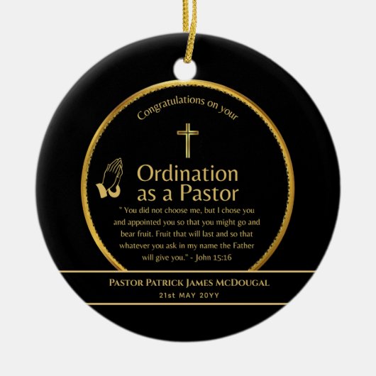 Gewijde Bijbelvers Nieuw Gewijde Pastors Biblevers Keramisch Ornament (Voorkant)