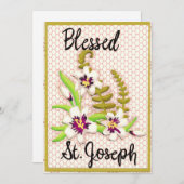 Gewijde Heilige Jozef Dag Kaart Met Lelie (Voorkant / Achterkant)