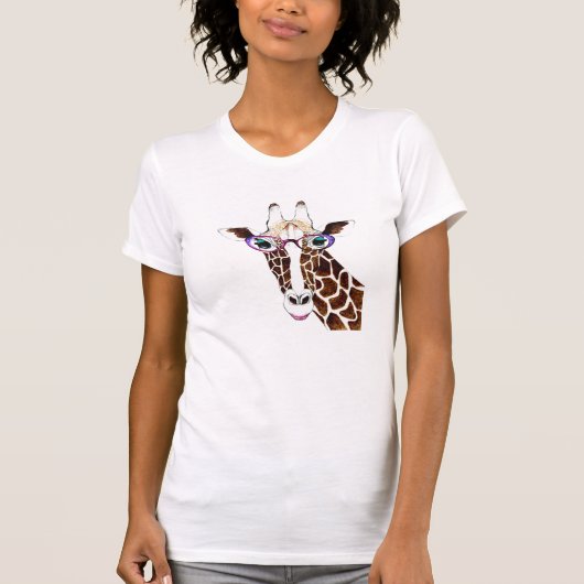 Gewijzigd Art Funky Giraffe Shirt (Voorkant)