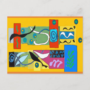 Gewijzigde Abstracte vormen, Matisse stijl Briefkaart