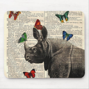 Gewijzigde Art Rhinoceros Butterflies Mousepad Muismat