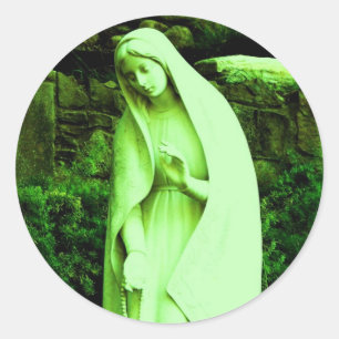 Gewijzigde groene maagd Mary Ronde Sticker