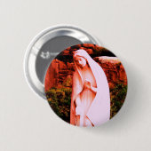 Gewijzigde rode Maagd Mary Pin Ronde Button 5,7 Cm (Voorkant /achterkant)