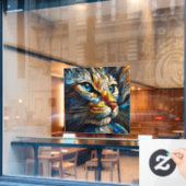 Gewikte Elegantie - AI Raamsticker (Cafe Raam)