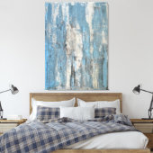 'Gewogen' Blauwe en grijze Abstracte kunst Canvas Afdruk (Insitu (Slaapkamer))