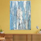 'Gewogen' Blauwe en grijze Abstracte kunst Canvas Afdruk (Insitu (Woonkamer))